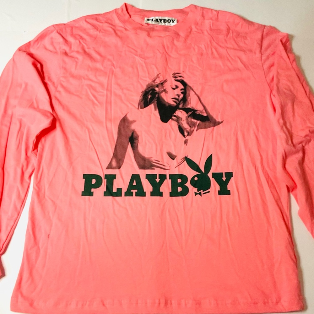 Playboy x PacSun Pink Long Sleeve Graphic Tee | 100% Cotton Unisex
